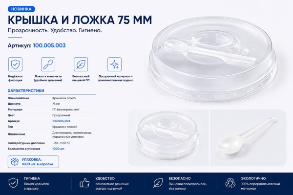 Крышка и ложка 75 мм